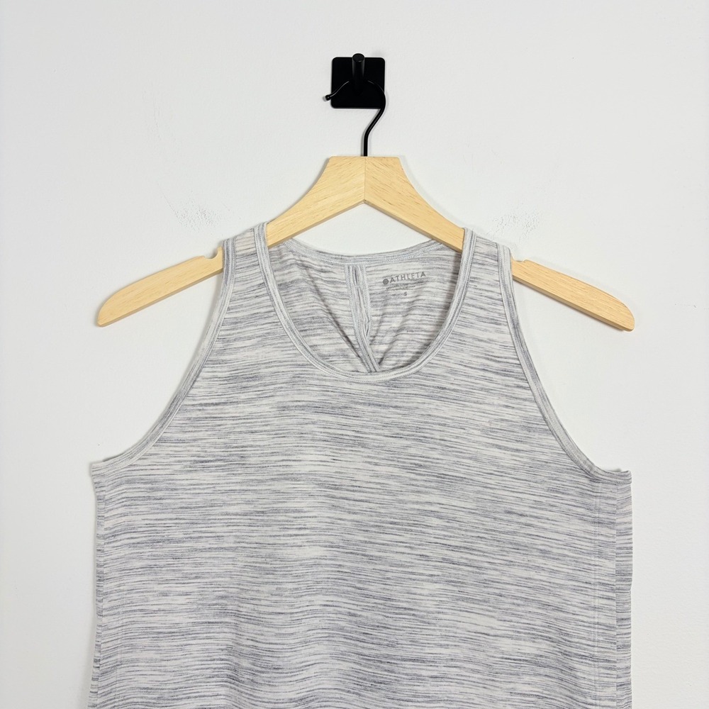 Athleta Essence Tank Top Womens Small Spacedye Tie Back Sleeveless Yoga Workout - Picture 3 of 9